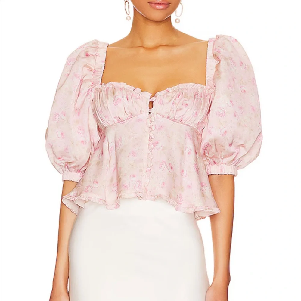for love and lemons rhoda blouse in pink - Picture 1 of 2